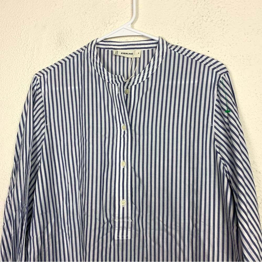 NEW Everlane striped cotton long sleeve top career - Picture 6 of 7